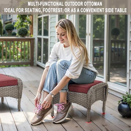 Belord Outdoor Ottomans for Patio Foot Rest - Image 3