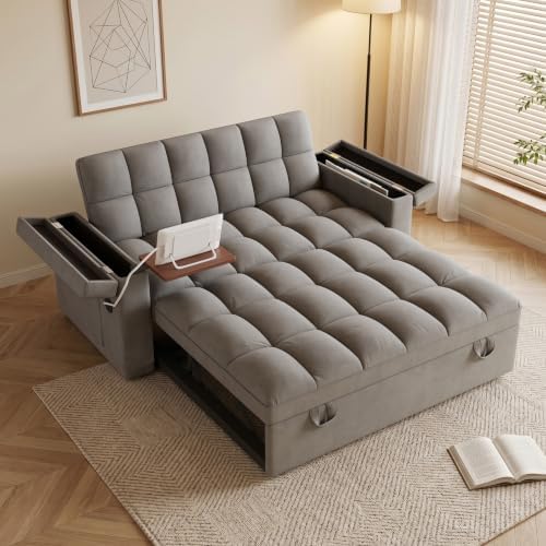65'' Sleeper Sofa, 3-in-1 Convertible Sofa Bed - Image 2
