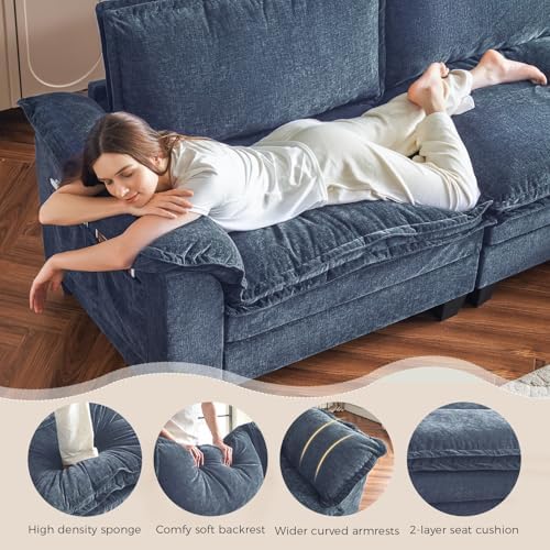 Large V-Shaped Modular Sectional Sofa, 7 Seater Cloud Couch - Image 3