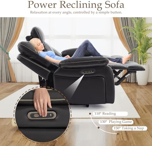Power Reclining Loveseat with LED Reading Light/Storage Drawer/Bluetooth - Image 6