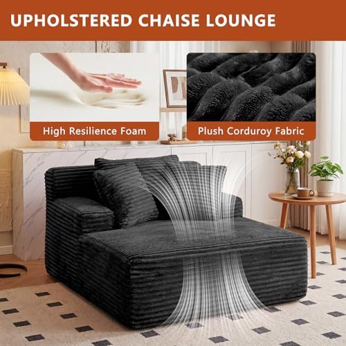 66.5" Oversized Chaise Lounge Chair, Boneless Sleeper Sofa Bed - Image 3