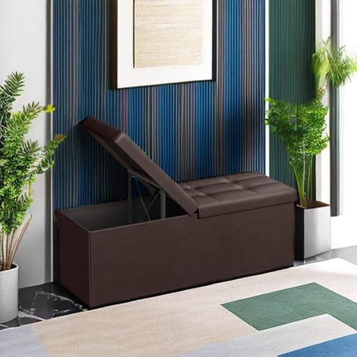 SONGMICS 43.3 Inches Folding Storage Ottoman Bench - Image 6