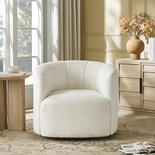 360° Boucle Swivel Accent Chair by FaratiHome