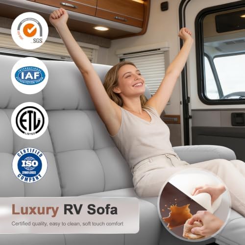 Reclining Loveseat Sofa, RV Loveseats Recliner Sofas Wall Hugger, Double - Image 3