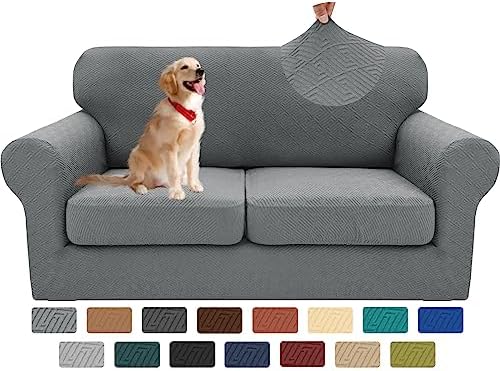 XINEAGE 3-Piece Stretch Loveseat Sofa Cover, Washable Couch Covers by XINEAGE