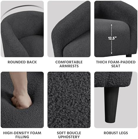 Topeakmart Sherpa Accent Chairs Set of 2 - Image 5