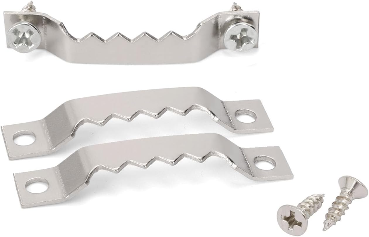 Small Sawtooth Picture Hangers 100 Pack Steel Sawtooth Hangers with Screws for Hanging Canvas Photos Frame Clock Paintings Artwork (Silver)