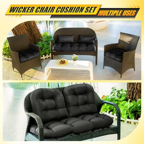 MAGIC ELEPHANT Wicker Chair Cushions, Indoor Outdoor Memory Foam Wicker - Image 5