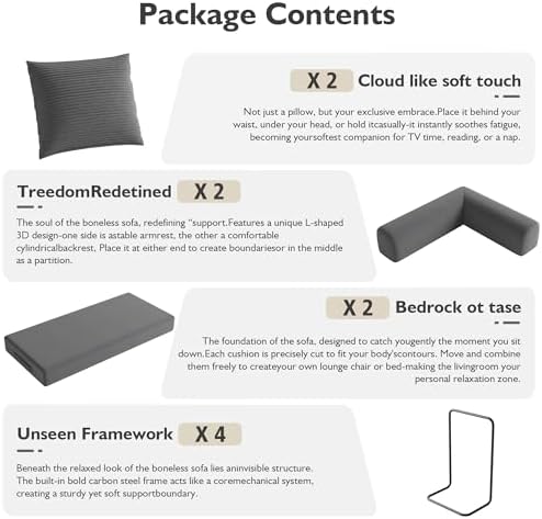 79in Boneless Couch Convertible Futon Sofa Bed Queen - Image 6