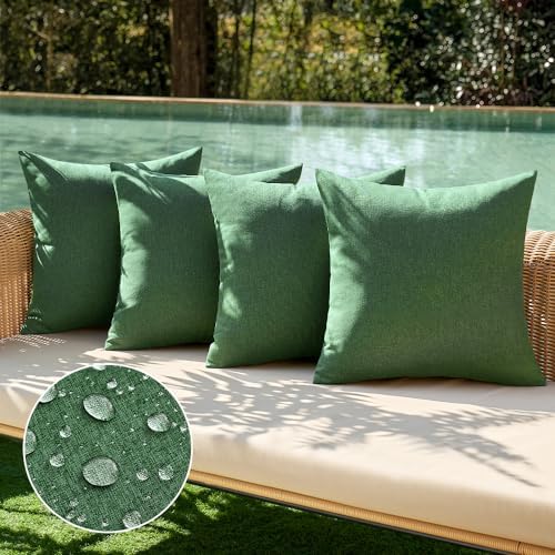 MIULEE Pack of 4 Christmas Decorative Outdoor Throw Pillow Covers Linen by MIULEE