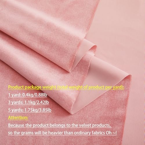 Pink Velvet Fabric by The Yard, 1 Yard - Image 3