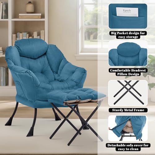 Lazy Chair with Ottoman, Comfy Reading Chair - Image 5