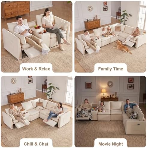 6-Seater Power Reclining Sectional Sofa Set - Image 4