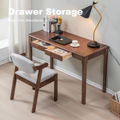 Solid Wood Desk with Drawers, Small Computer Desk - Image 4