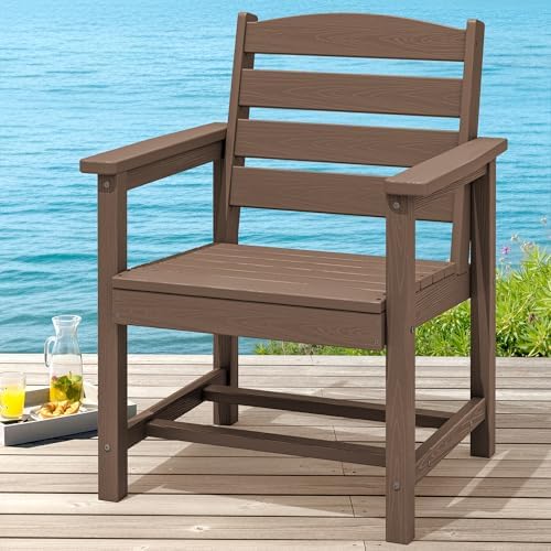 SERWALL Outdoor HDPE Dining Chairs Set of 2 - Image 2