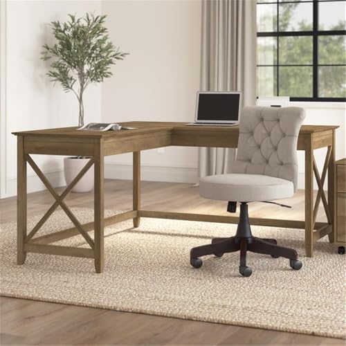 Pemberly Row 60W L Shaped Desk, Reclaimed Pine Finish, Engineered Wood - Image 2