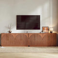 65" Buffet Cabinet with Storage, Fluted Sideboard Cabinet with 4 Arched Doors & by beronbaer