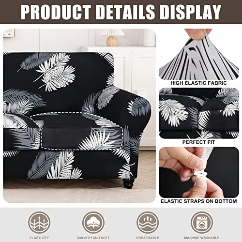 SearchI Stretch Sofa Cover Printed Couch Cover, Floral Pattern 4 Pieces Sofa - Image 2