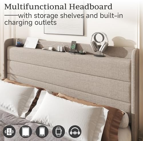 Full Linen Multifunctional Bed - Image 4