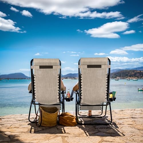 Nestl Zero Gravity Chairs Set of 6, Patio Lounge Chair Outdoor - Image 2