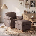 Traditional Accent Chair with Storage Ottoman by LANDASSYHOME