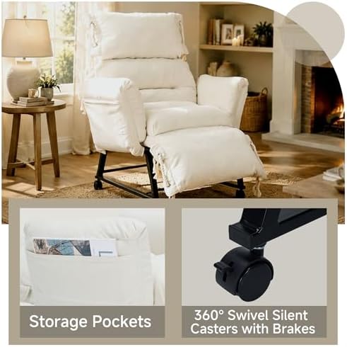 Adjustable Recliner Lounge Chair, 90°-180° Lay Flat Lazy Sofa - Image 4