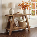 43.3" Solid Wood Entryway Table, 2-Tier Farmhouse Console Table by TribewoodbyTribesigns