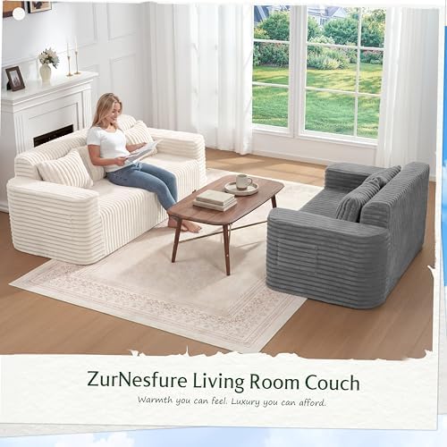 ZurNesfure Sofa Couch 3-Seater Boneless Sofa - Image 6