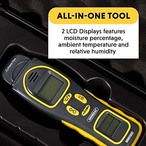 General Tools MMH800 Pin/Pinless Moisture Meter w/Temp and Humidity - Image 4