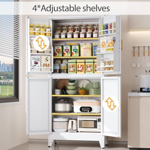 White Kitchen Pantry Storage Cabinet - Image 4