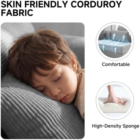 106" Convertible Sofa Bed, High Backrest Boneless Couch - Image 6