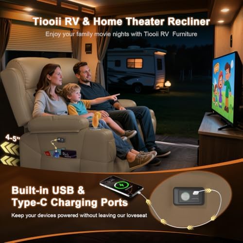RV Loveseat Recliner Sofa, Wall Hugger Reclining RV Couch - Image 6