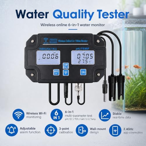 Smart Water Quality Tester 6-in-1 pH/EC/TDS/Salinity/S.G and Temperature Meter - Image 2