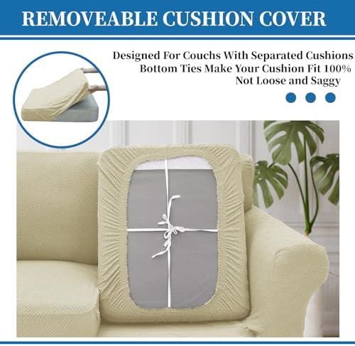 XINEAGE 4-Piece Stretch X-Large Sofa Cover, Washable Couch Covers - Image 6