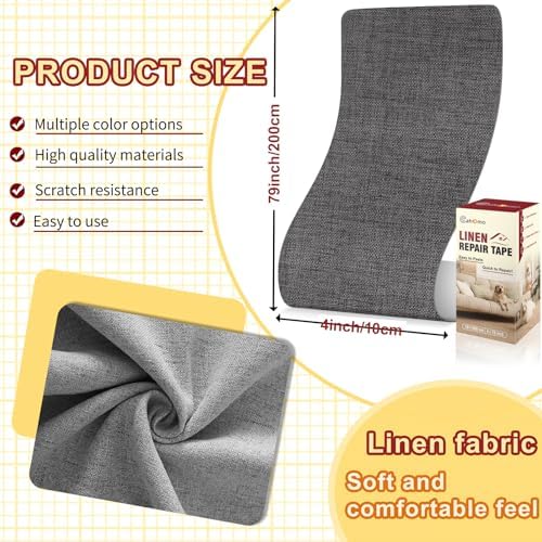 Cahomo Linen Repair Tape 4x79 inch, Self Adhesive Linen Fabric Patches - Image 2