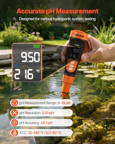 VEVOR pH Meter, 0-14 pH Range, IP68 Waterproof Probe, Pocket Tester Kit - Image 2