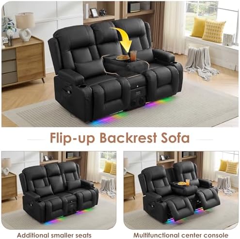 TUNYI Wall Hugger Loveseat Recliner Sofa - Image 6