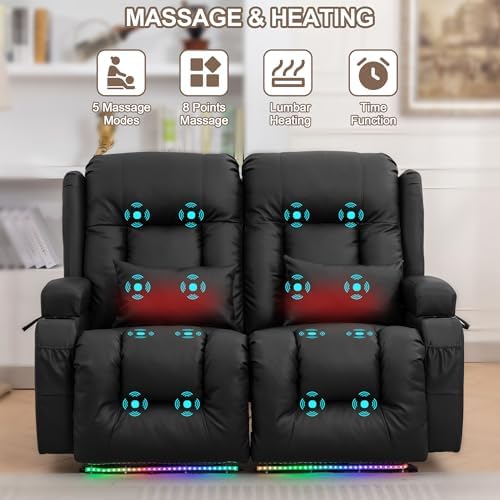TUNYI Power Loveseat Recliner Sofa - Image 5