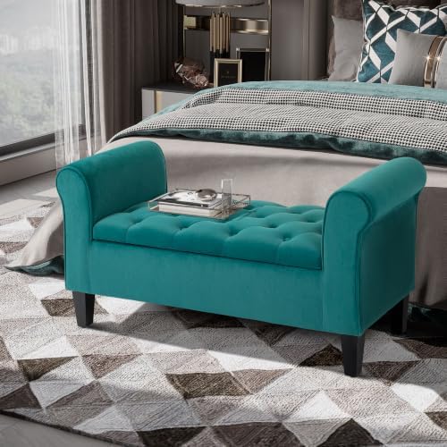 HOMCOM Button-Tufted Storage Ottoman Bench - Image 2