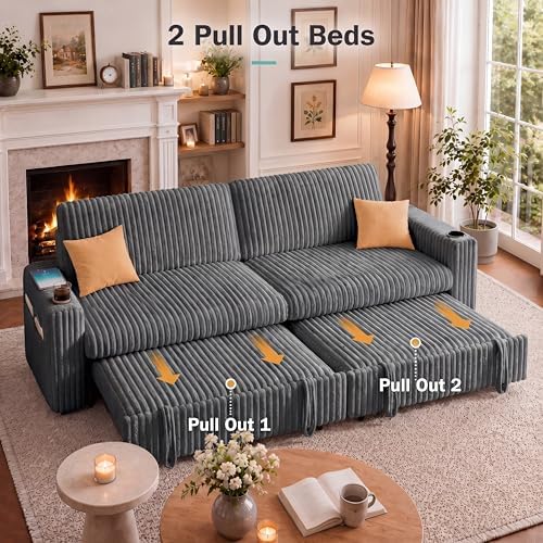 Vipbear 91" Sectional Sleeper Sofa - Image 4