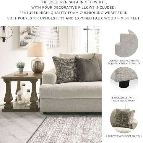 Signature Design by Ashley Soletren Chenille Sofa, No Assembly - Image 5