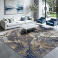 Modern Abstract Blue 8x8 Area Rug: Large Square Rugs by Luxcrest