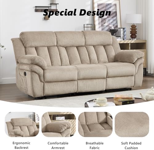 CANMOV Recliner Sofa Set, Manual Reclining Sofa - Image 6