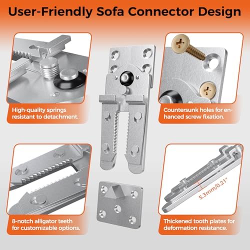 Sectional Couch Connectors, Thickened Interlocking Alligator Couch Connectors - Image 6