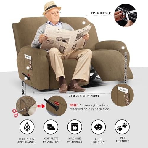 4 Pieces Stretch Recliner Loveseat Covers - Image 2