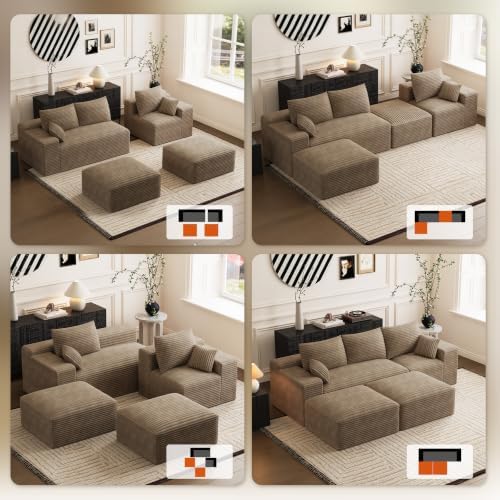 ONEMMLION 108" Oversized Cloud Boneless Couch Modular Sofas - Image 5