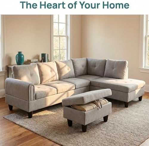 3-Piece L-Shaped Modular Leather Sofa – Convertible Sectional Couch - Image 5