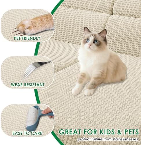 MAXIJIN Couch Cushion Covers for Sectional Sofa, Stretch Sofa Cushion Cover - Image 4