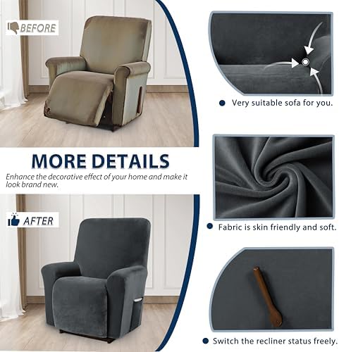 Asnomy Stretch Recliner Chair Covers - Image 4