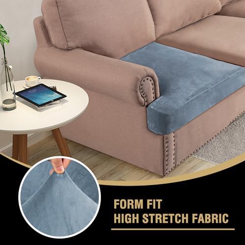 H.VERSAILTEX Stretch Velvet 2 Piece T Cushion Sofa Slipcovers - Image 6